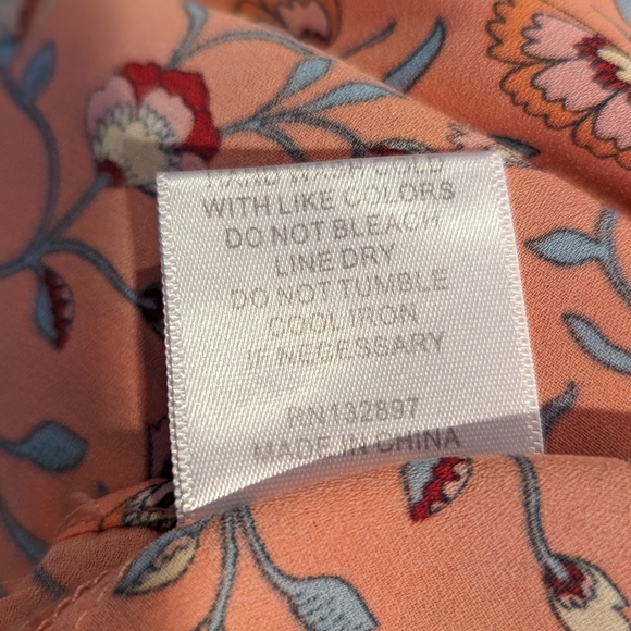 Rose + Olive Dusty Pink Floral Sleeveless Top Size M GUC - Picture 7 of 7